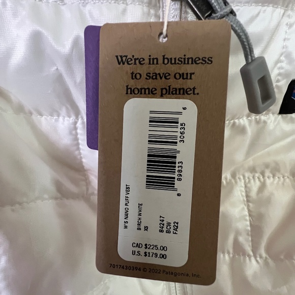 Patagonia Nano Puff Vest, Birch White, XS - NWT - Picture 4 of 9
